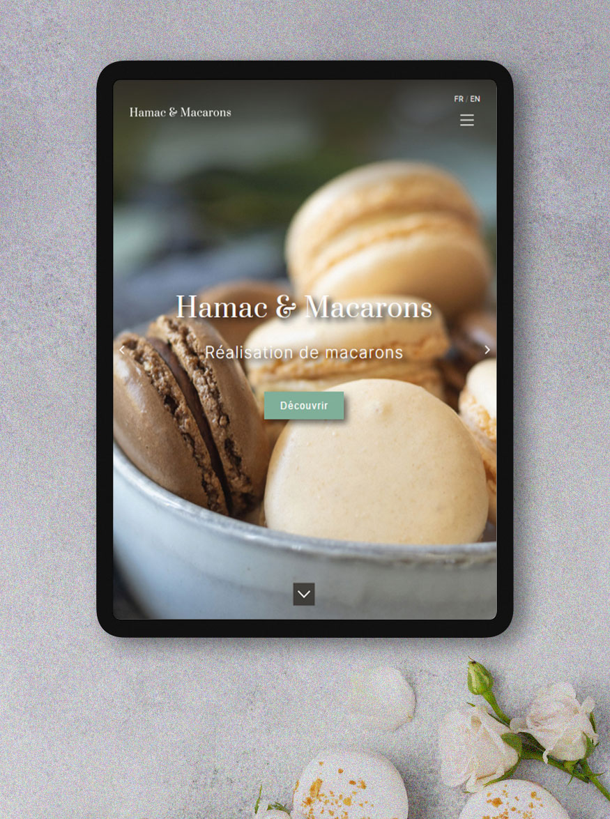 Alexandra Bourgouin - Hamac & Macarons - site web tablette accueil