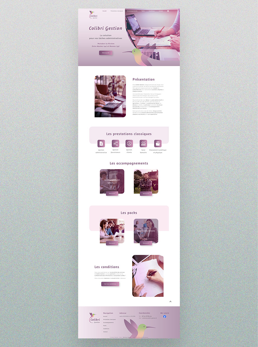 Colibri Gestion - maquette site web